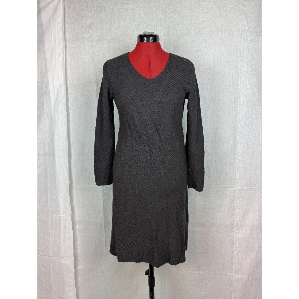 EILEEN FISHER 100% Wool Maxi Dress Womens Size Small Charcoal Gray Luxury C036